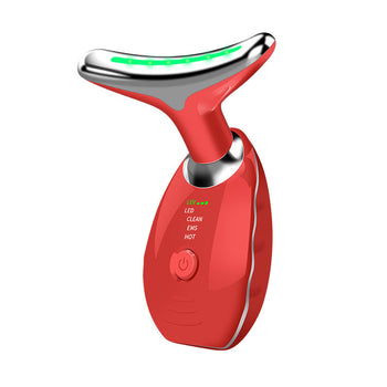 Massaggiatore Viso di Bellezza, Dispositivo Viso a Microcorrente a 7 Colori Ondulato Anti-Acne Rassodante per Viso e Collo,