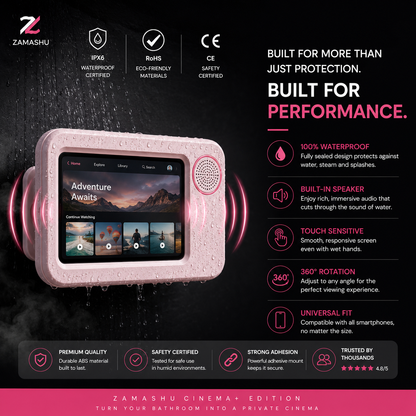 Supporto impermeabile per telefono da doccia – Cinema+ Bluetooth Edition